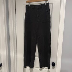 American Eagle Women’s Wide Leg Charcoal Stretch Jean Pant Trousers